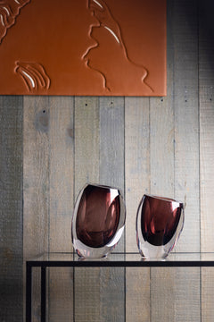 Burnt Ember Ombre Glass Vase - Small