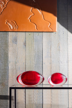 Radiant Ruby Handblown Glass Vase - Large