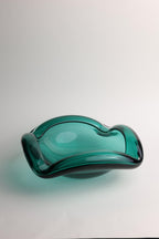 Emerald Flow Sculptural Glass Vase - Small
