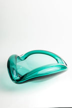 Emerald Flow Sculptural Glass Vase - Large
