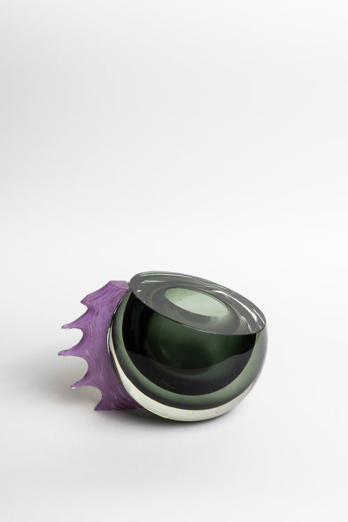 Midnight Amethyst Sculptural Glass Vase