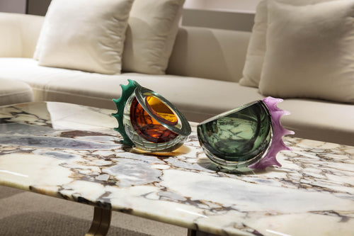 Midnight Amethyst Sculptural Glass Vase