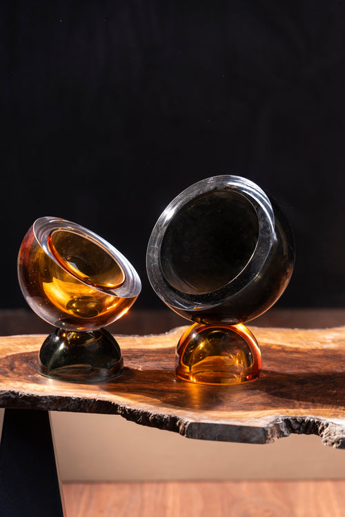 Ember & Smoke Tilted Glass Vase