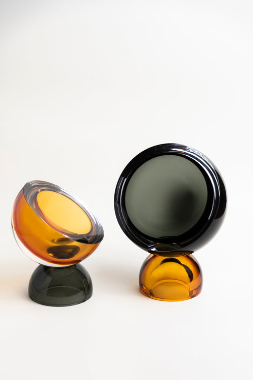 Ember & Smoke Tilted Glass Vase