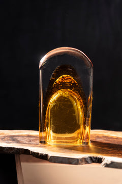 Amber Strata Layered Glass Vase