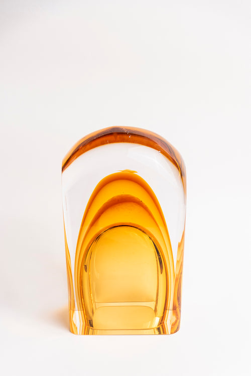 Amber Strata Layered Glass Vase