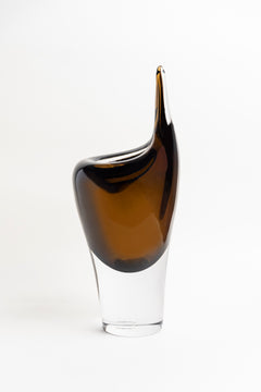 Amber Drop Art Glass Vase - Large