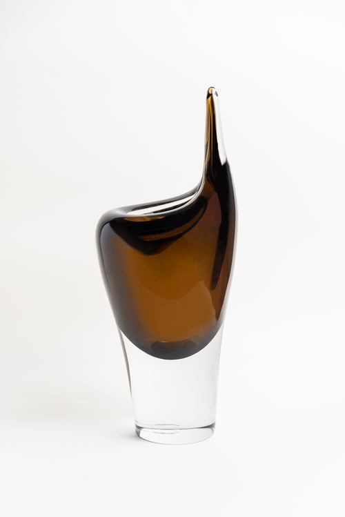 Amber Drop Art Glass Vase - Large