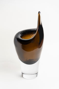 Amber Drop Art Glass Vase - Large