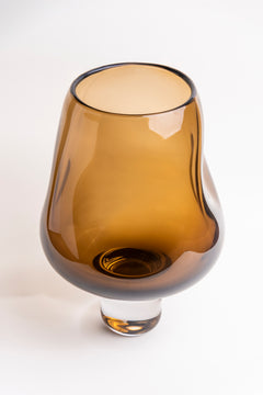 Amber Cascade Gradient Glass Vase