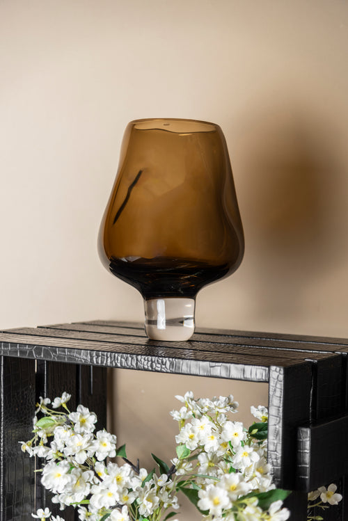 Amber Cascade Gradient Glass Vase