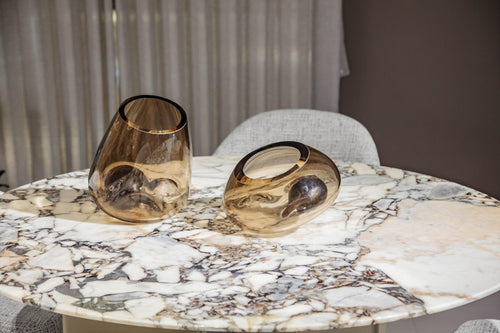 Amber Drift Sculptural Glass Bowl