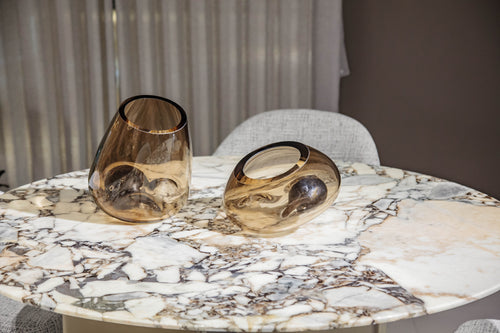 Amber Drift Sculptural Glass Vase - Large