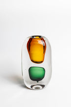 Handcrafted Dual - Tone Glass Vase