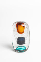 Vibrant Tri-Color Handblown Glass Vase