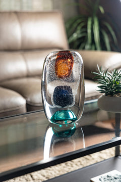 Vibrant Tri-Color Handblown Glass Vase