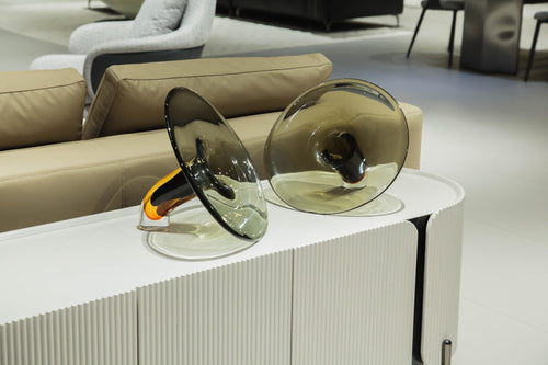 Solar Flare Tilted Art Glass Vase- Large