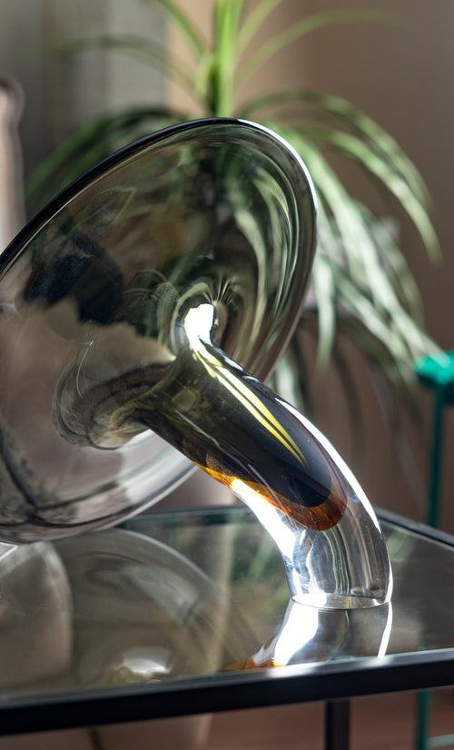Solar Flare Tilted Art Glass Vase - Small