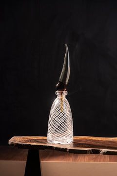 Smoky Crest Glass Art Vase - Tall