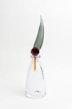 Smoky Crest Glass Art Vase - Tall
