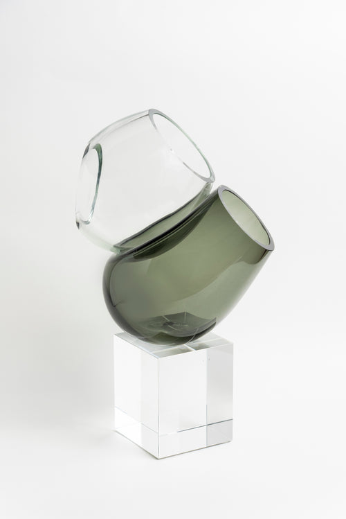 Bubble Cascade Handblown Glass Sculpture - Small