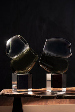 Bubble Cascade Handblown Glass Sculpture - Large