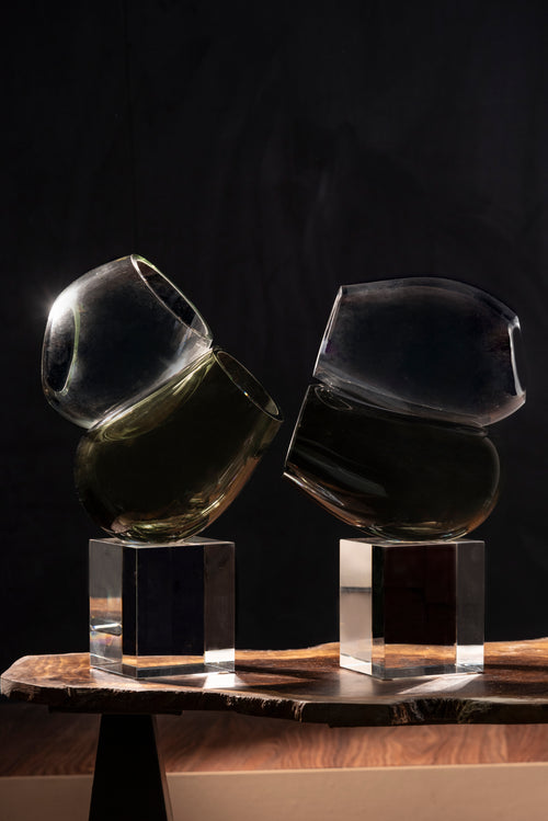 Bubble Cascade Handblown Glass Sculpture - Large