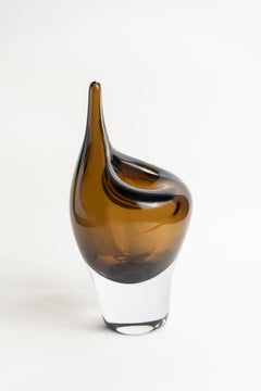 Amber Drop Art Glass Vase - Small