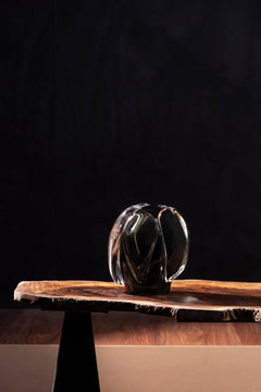 Smoky Petal Art Glass Vase