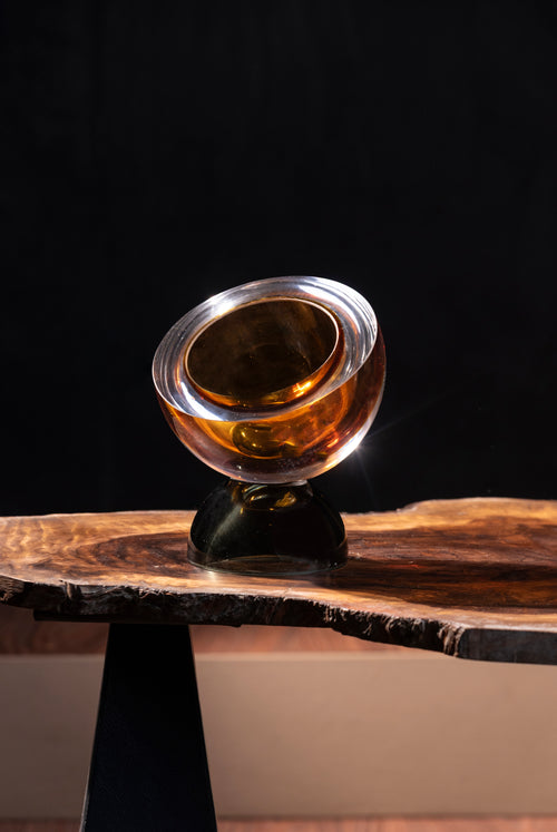 Ember & Smoke Tilted Glass Vase