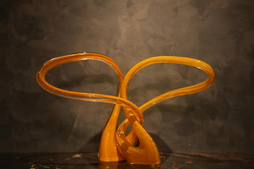 Golden Whirl Handblown Glass Vase Set (Set of 2)