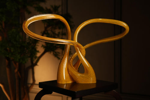 Golden Whirl Handblown Glass Vase Set (Set of 2)