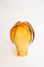 Amber Petal Hand-Blown Glass Vase