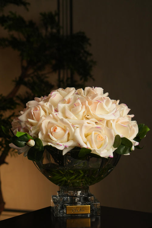 Centrepiece French Rose Bouquet - Pink Blush & Gold badge