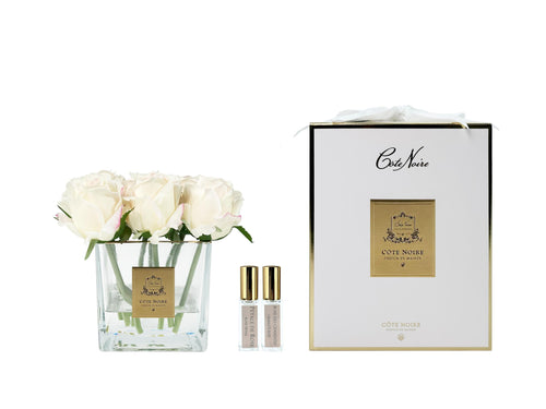 Couture Rose Buds In Clear Glass Gold - Blush