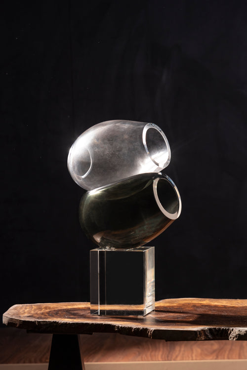 Bubble Cascade Handblown Glass Sculpture - Small