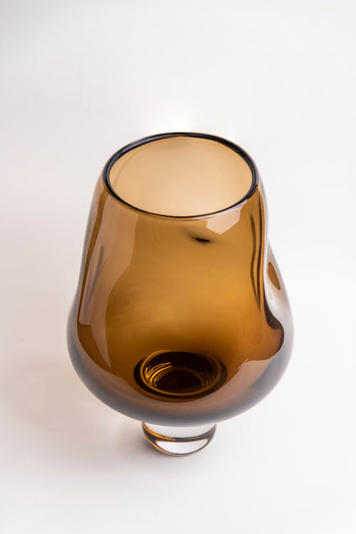 Amber Cascade Gradient Glass Vase