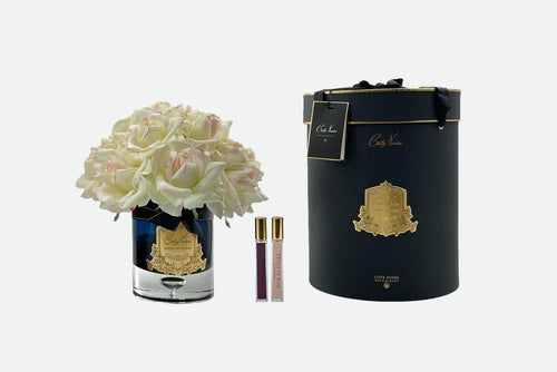 Grand Rose Bouquet In Dark Glass - Blush (Pink Box With Gold Badge)