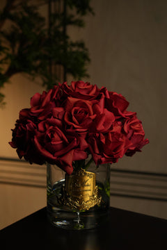 Grand Rose Bouquet - Carmine Red (Burgundy Box With Gold Badge)