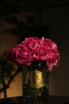 Grand Rose Bouquet - Magenta (Black Box With Gold Badge)
