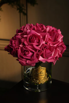 Grand Rose Bouquet - Magenta (Black Box With Gold Badge)
