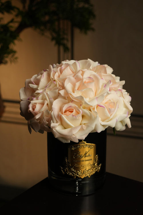 Grand Rose Bouquet In Dark Glass - Blush (Pink Box With Gold Badge)