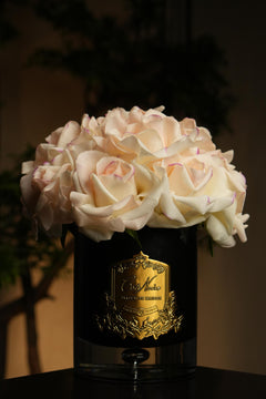 Grand Rose Bouquet In Dark Glass - Blush (Pink Box With Gold Badge)
