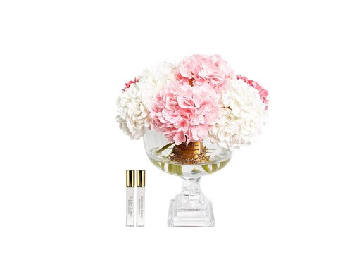Provence Hydrangeas Bouquet Large - Mixed Pink With Gold Badge