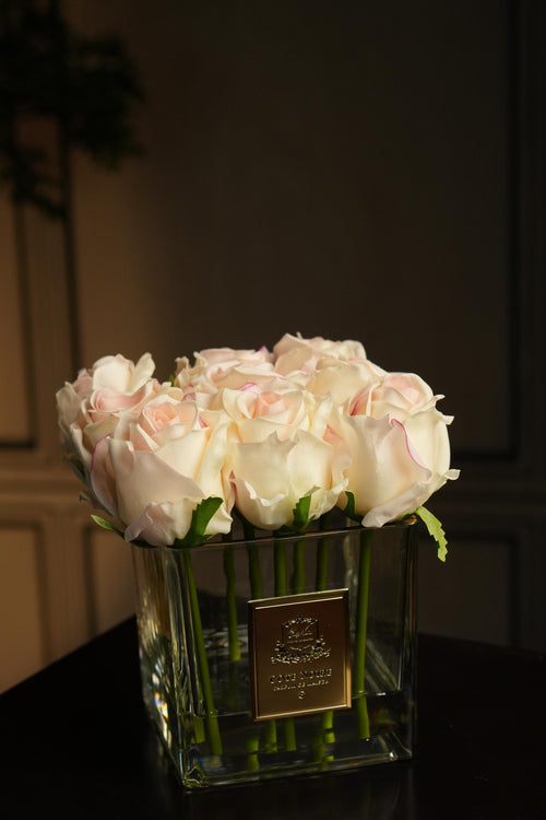 Couture Rose Buds In Clear Glass Gold - Blush