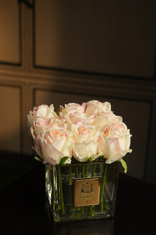 Couture Rose Buds In Clear Glass Gold - Blush