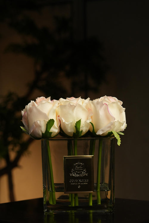 Couture Rose Buds In Clear Glass Gold - Blush