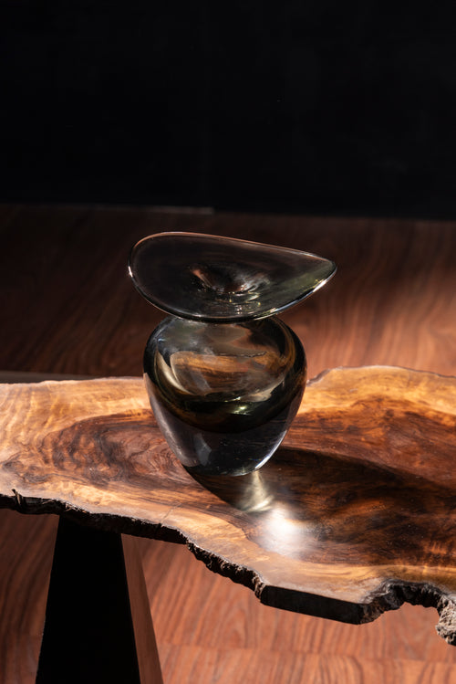 Mirror-Finish Silver Glass Vase