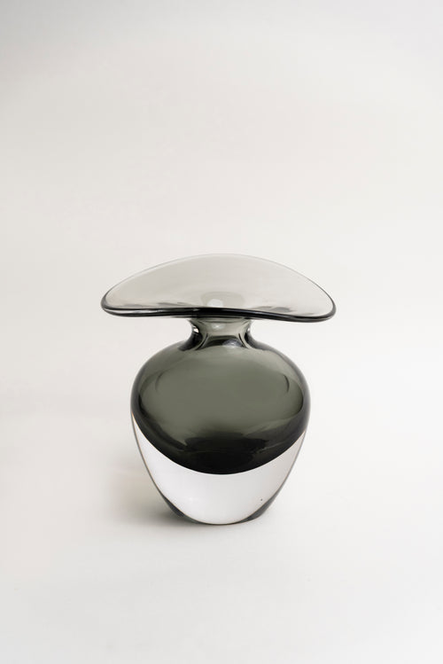 Mirror-Finish Silver Glass Vase