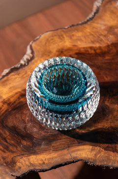 Ocean Haze Textured Glass Vase  - Small